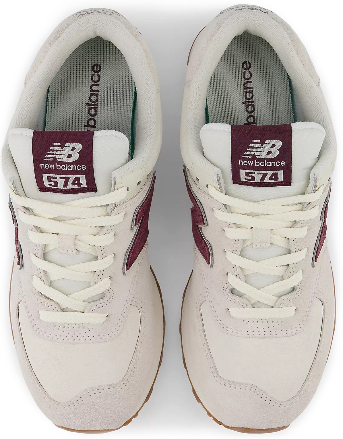 New Balance: White 574 - 4