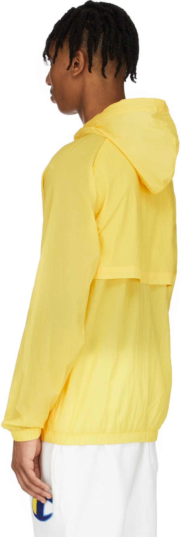 Champion: Yellow Abstract Shadow Script Anorak - 3