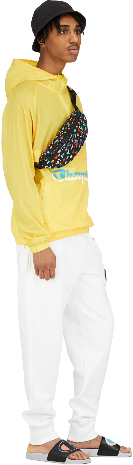 Champion: Yellow Abstract Shadow Script Anorak - 4