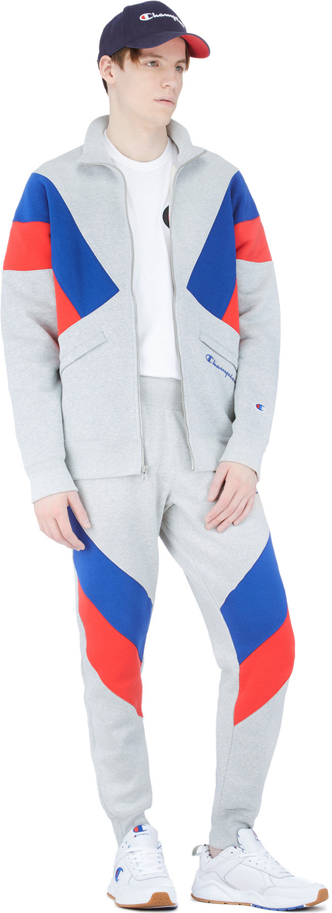 Champion: Gris Reverse Weave Colorblock Track Jacket Gris - 4