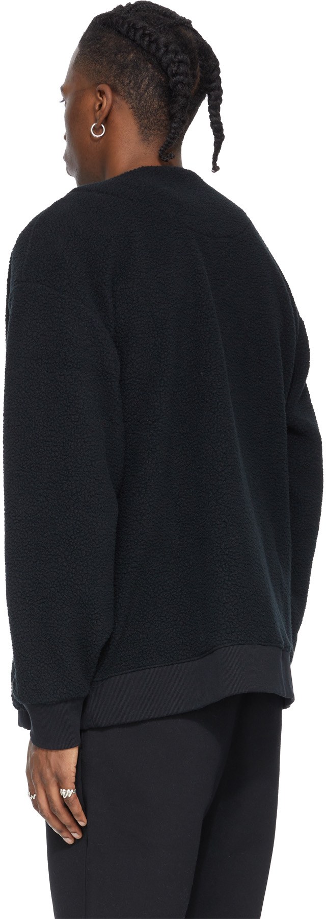 Champion: Black Cozy Fleece Zip Cardigan - 3