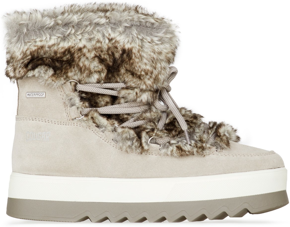 Cougar: Blanc Bottes Vanity en Daim Blanc - 1