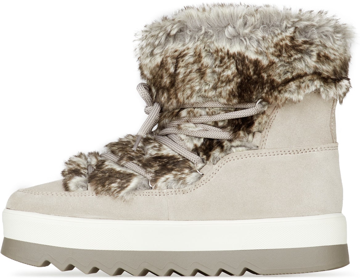 Cougar: Blanc Bottes Vanity en Daim Blanc - 2