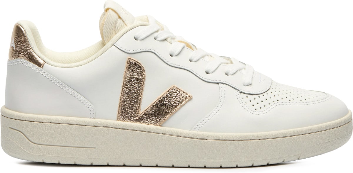 VEJA: Blanc V-10 Prime Leather Blanc - 1