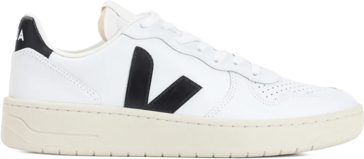 VEJA: Blanc Cuir V-10 Blanc - 1