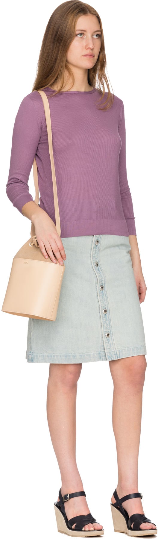 A.P.C.: Mauve T-Shirt Laya Mauve - 4