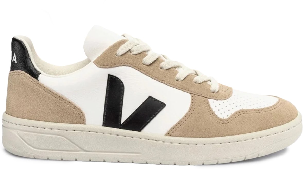 VEJA: Blanc V-10 Chromefree Cuir Blanc - 1