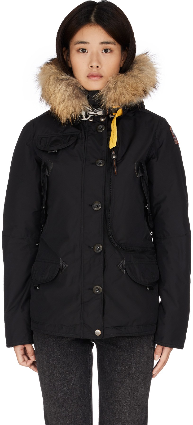 Parajumpers: Noir Parka Doris Encapuchonné Doublure Fourrure Noir - 1