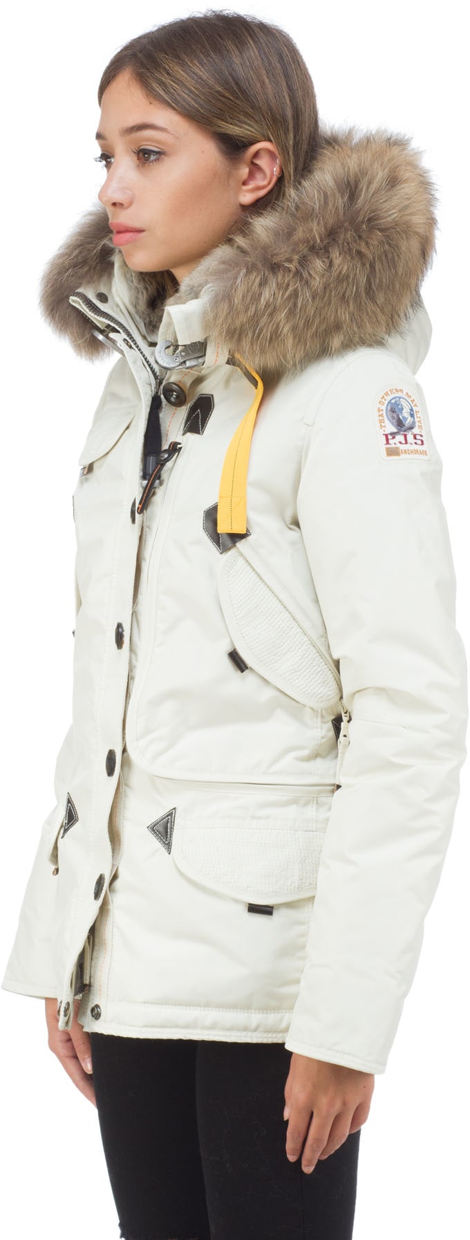 Parajumpers: Blanc Parka Doris Encapuchonné Doublure Fourrure Blanc - 2