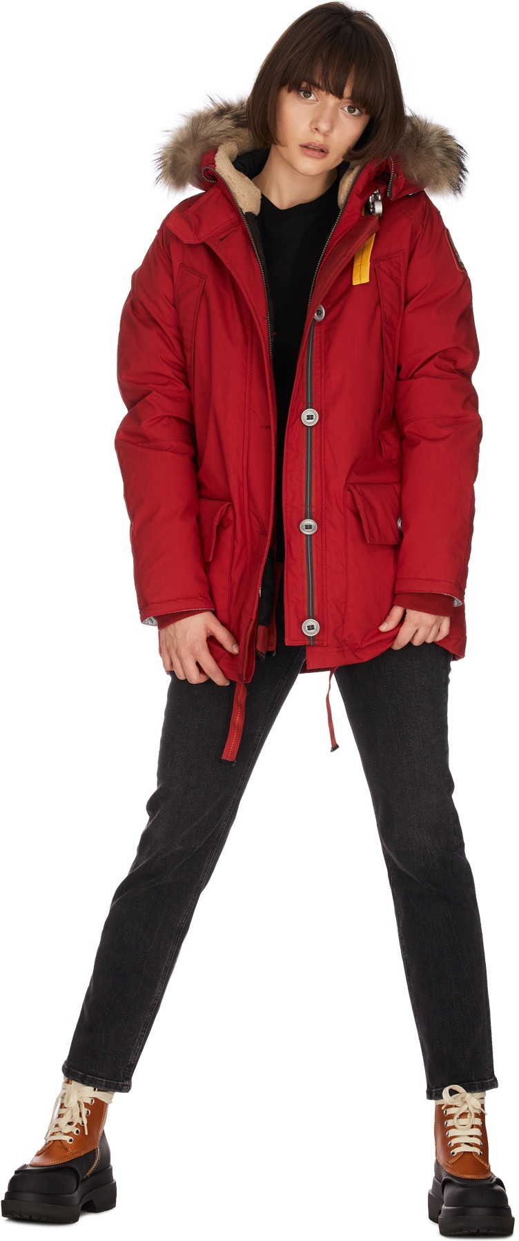 Parajumpers: Rouge Parka Inuit Encapuchonné Rouge - 4