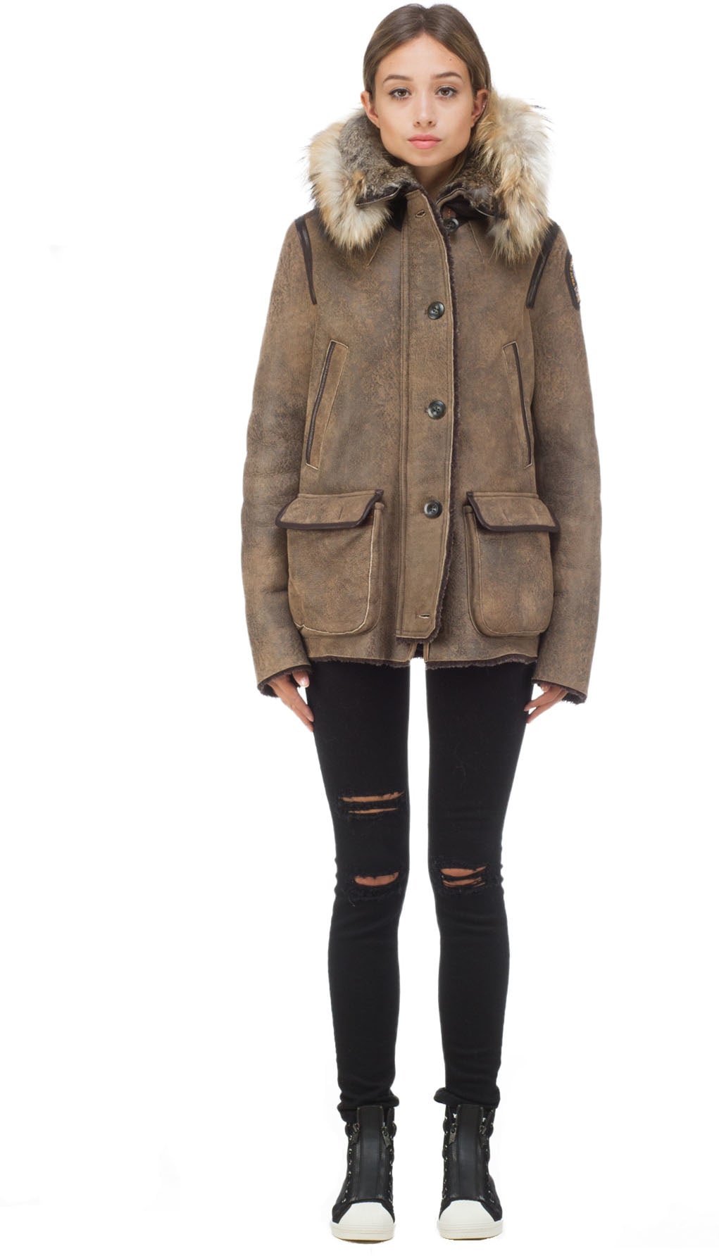 Parajumpers: Brun Manteau Janies Shearling Brun - 1