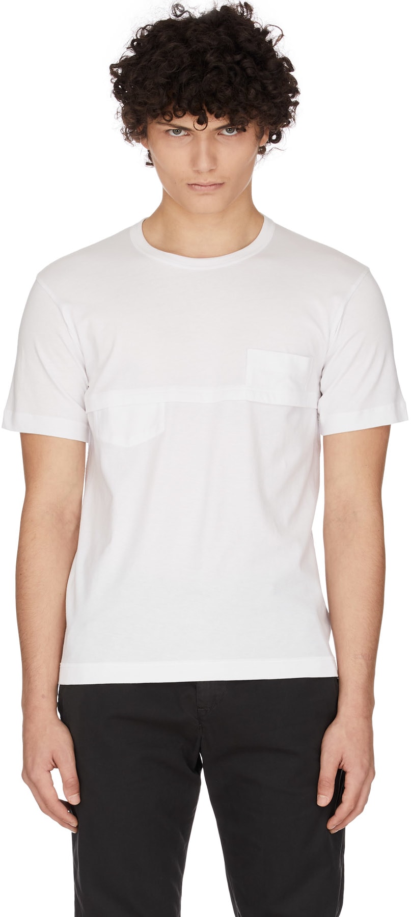 Comme des Garçons Shirt: White Layered Pocket T-Shirt - 1