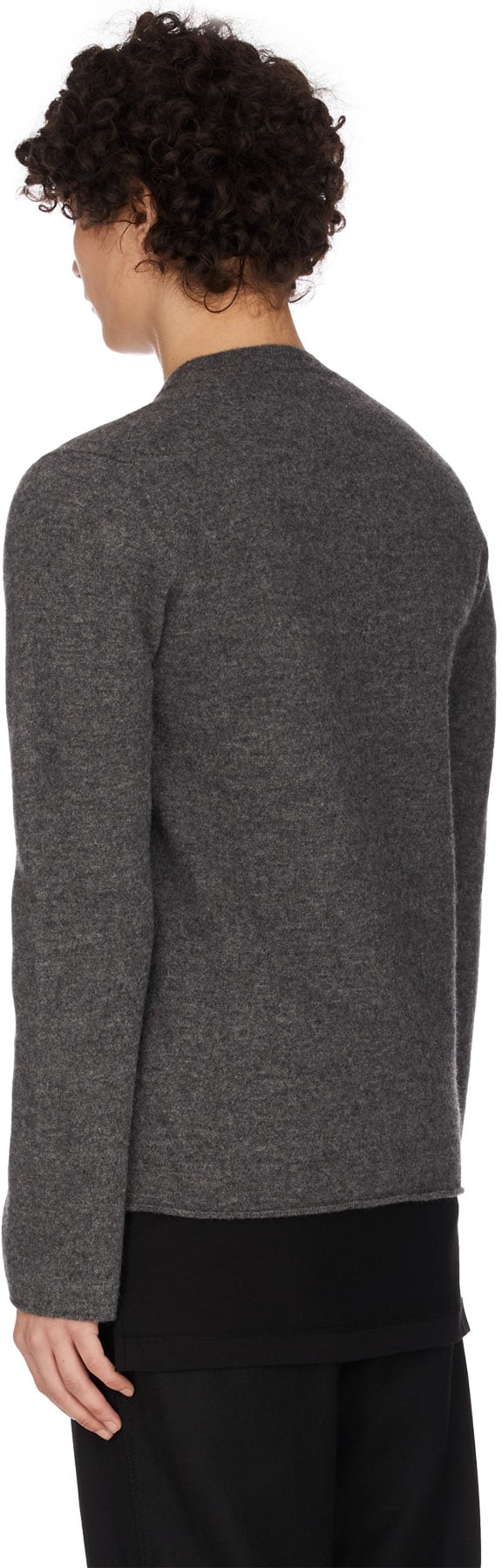 Comme des Garçons Shirt: Gris Pull en tricot de laine Shrunken Gris - 2