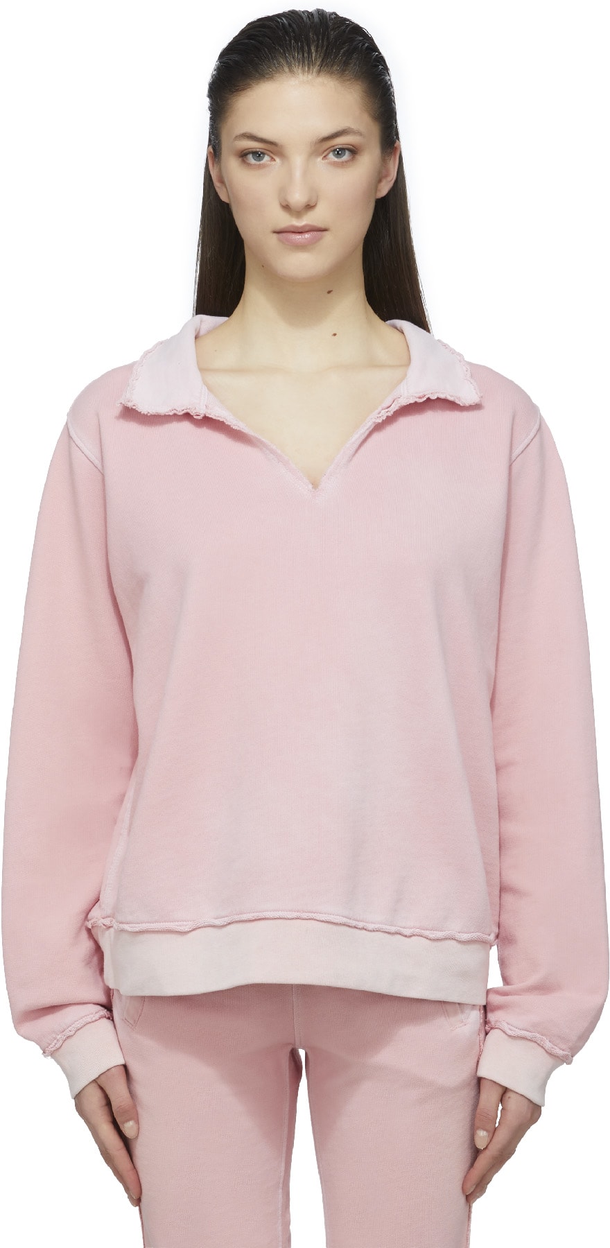 Cotton Citizen: Pink Malibu Polo Sweater - 1