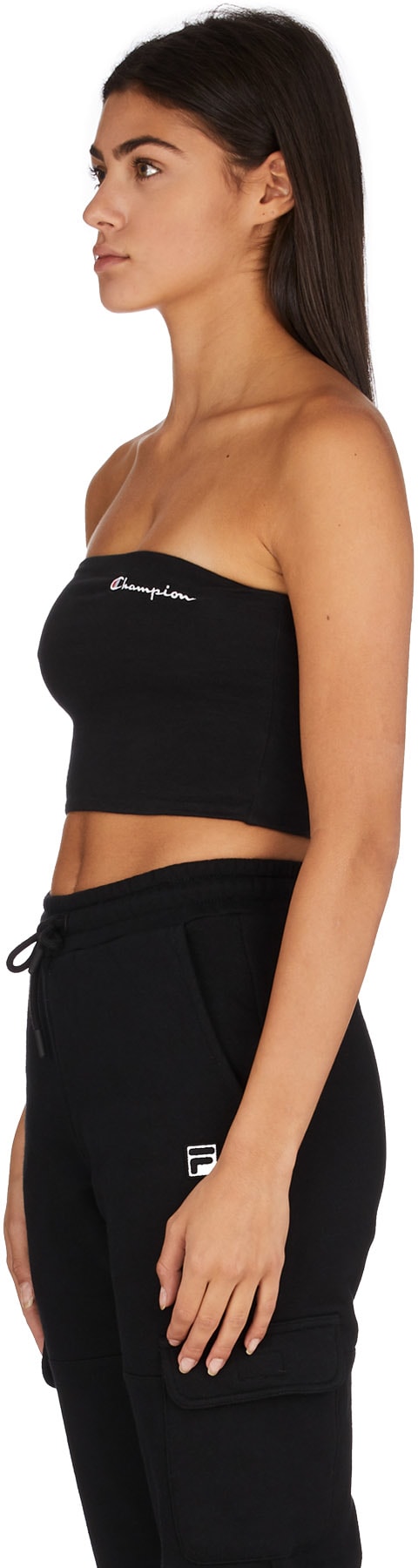 Champion: Black Script Logo Tube Top - 2