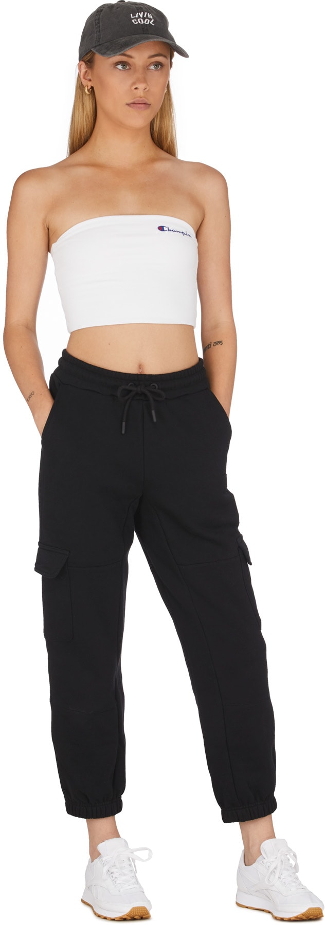 Champion: White Script Tube Top - 4