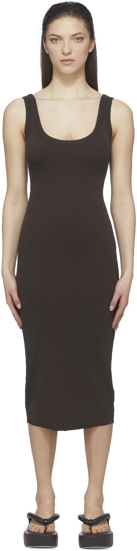 Cotton Citizen: Brun Robe Midi Verona Brun - 1