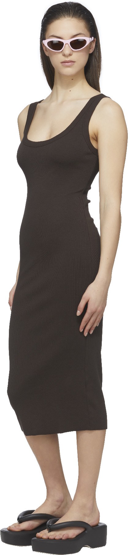Cotton Citizen: Brown Verona Midi Dress - 4