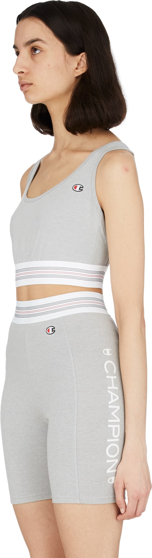 Champion: Grey Athletic Crop Top - 2