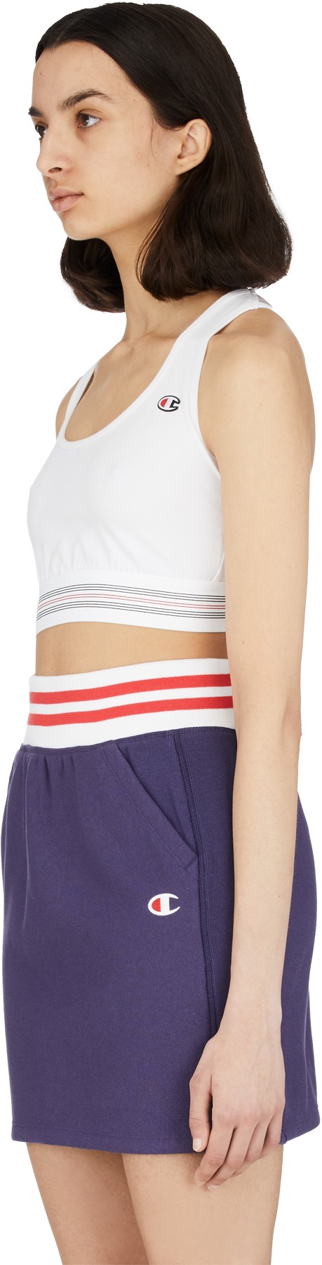 Champion: White Athletic Crop Top - 2