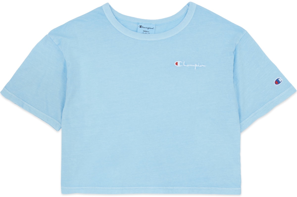 Champion: Bleu T-Shirt court effet vintage Heritage Bleu - 1