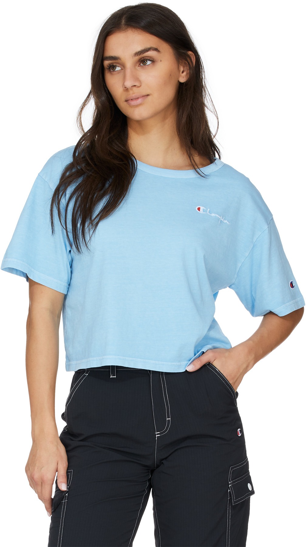 Champion: Bleu T-Shirt court effet vintage Heritage Bleu - 3