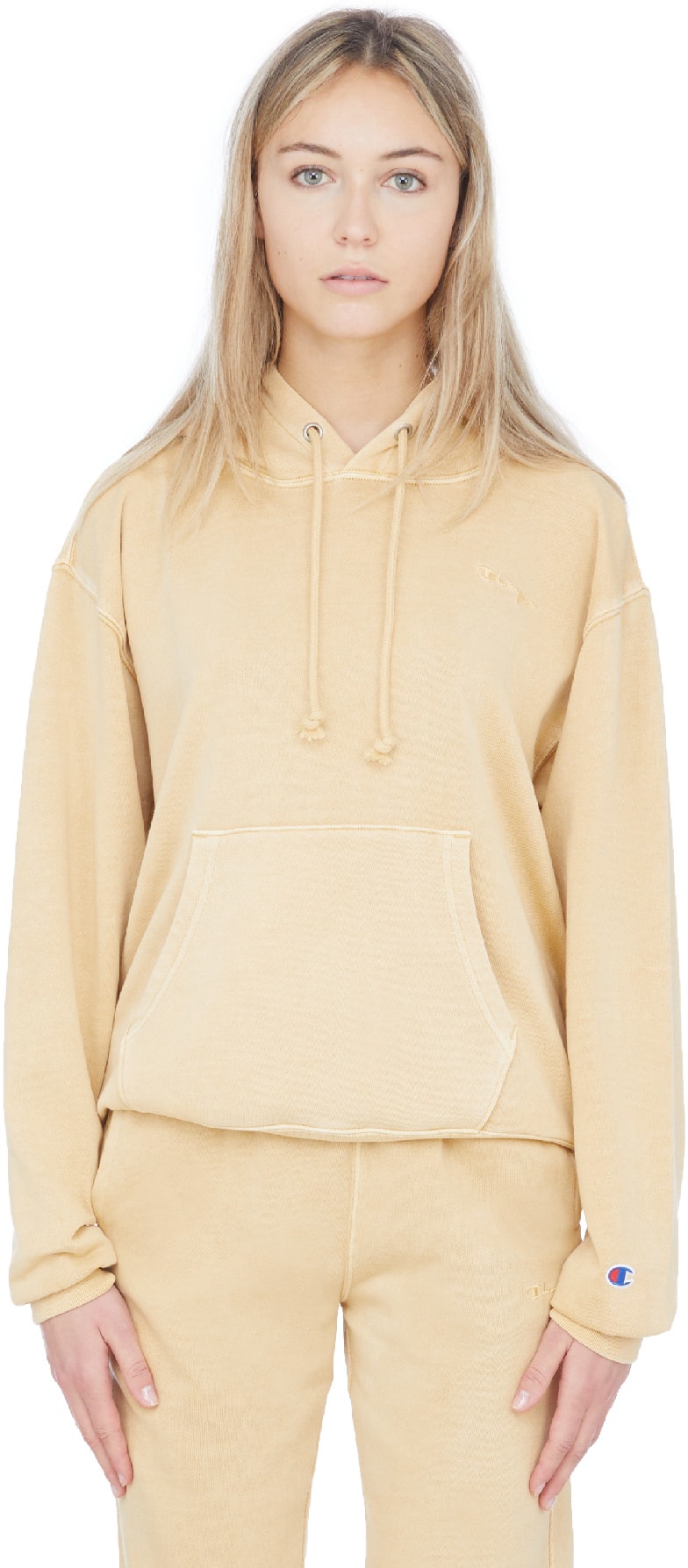 Champion: Gold Vintage Dye Boyfriend Hoodie - 1