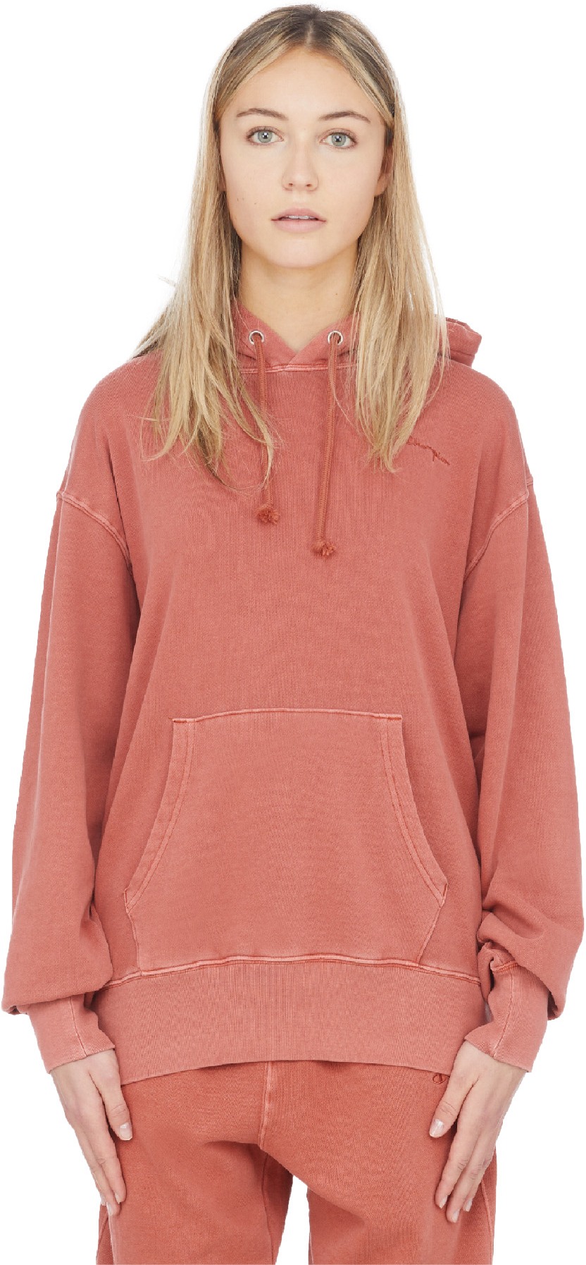 Champion: Rouge Pull à Capuche Boyfriend Vintage Dye Rouge - 1