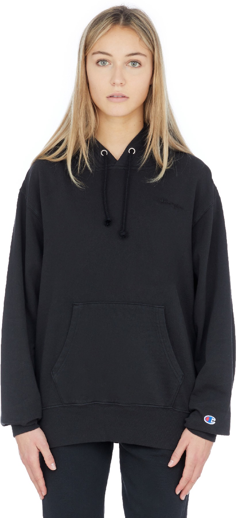 Champion Black Vintage Dye Boyfriend Hoodie influenceu United States influenceu