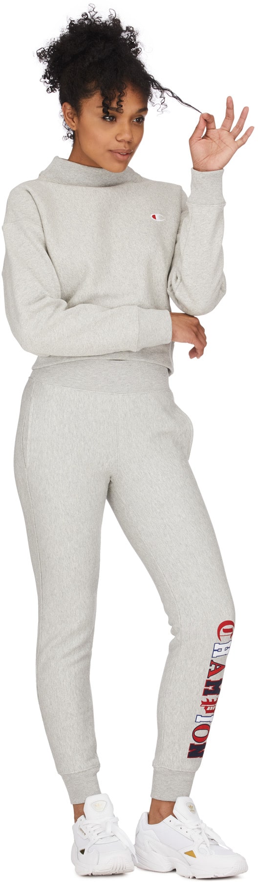 Champion: Gris Pull Tissage Inversé Col Montant Gris - 4