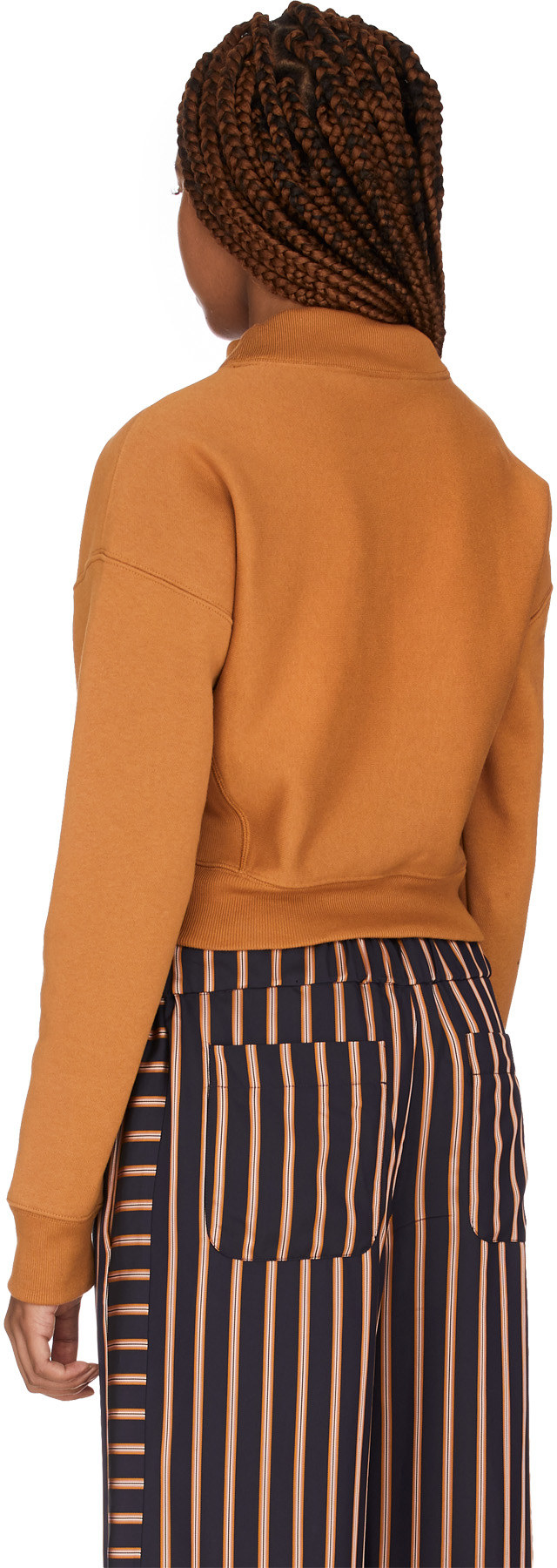 Champion: Brown Reverse Weave Crop Mock Neck Sweater - 3