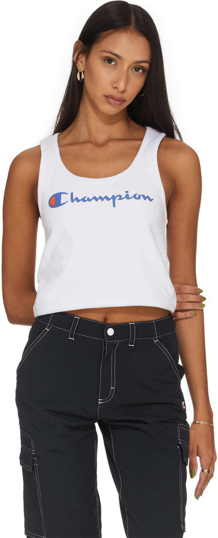 Champion: White Everyday Script Crop Top - 3