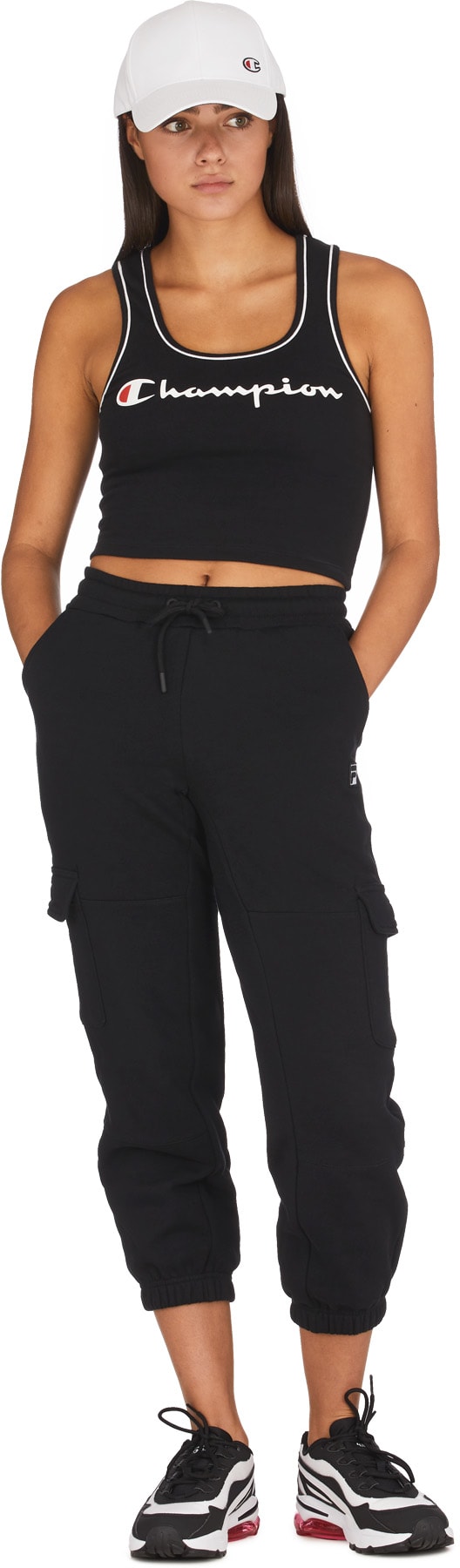 Champion: Black Everyday Script Crop Top - 4