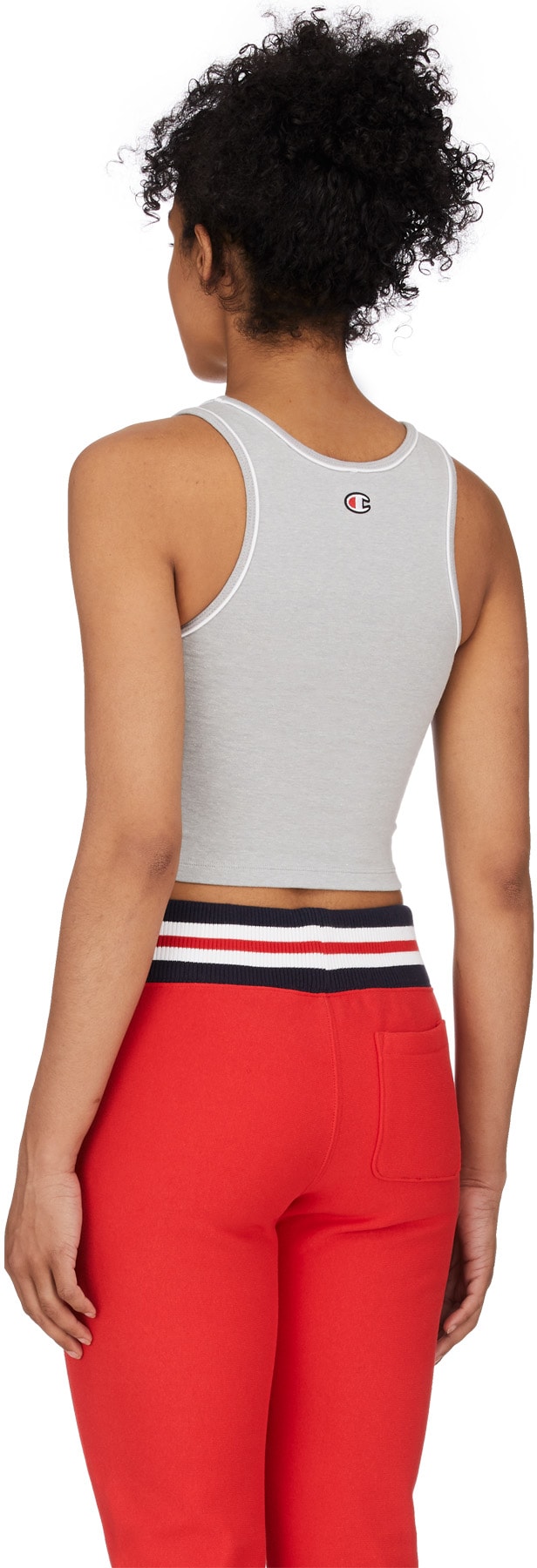 Champion: Grey Everyday Script Crop Top - 3