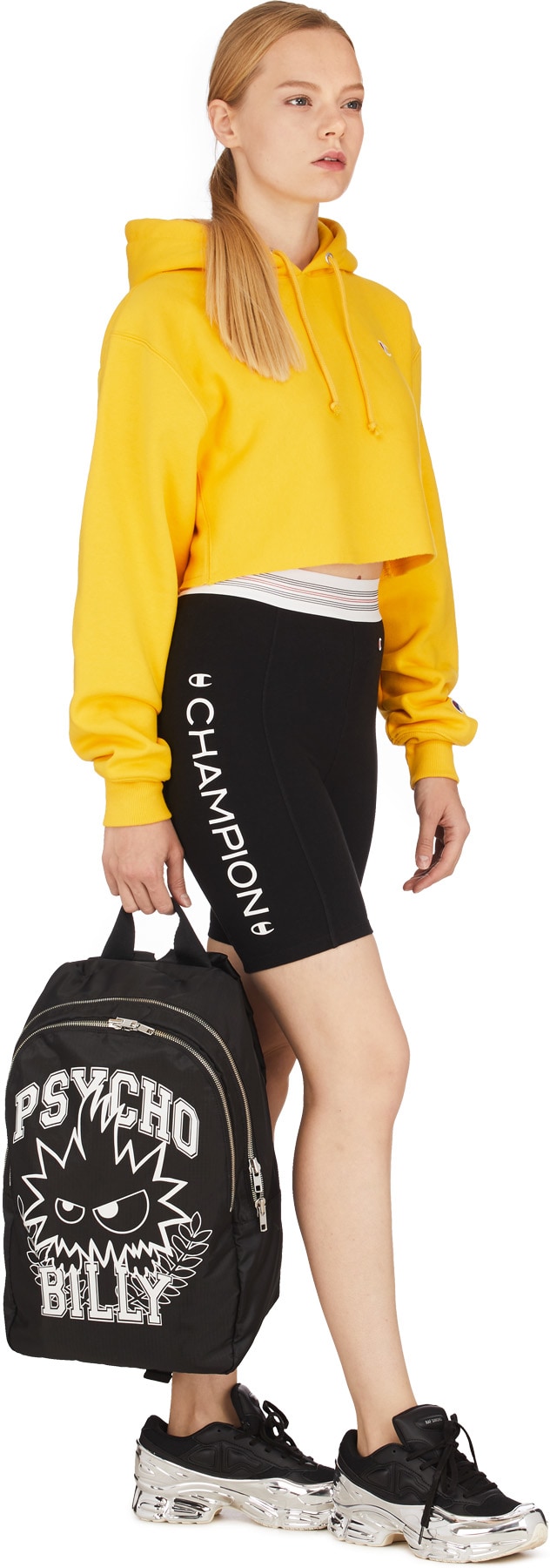 Champion: Gold Reverse Weave Crop Cut Off Hoodie - 4