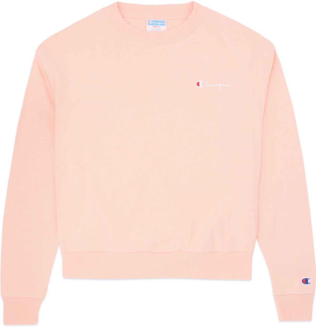 Champion: Pink Heritage Jersey Crew Sweater - 1