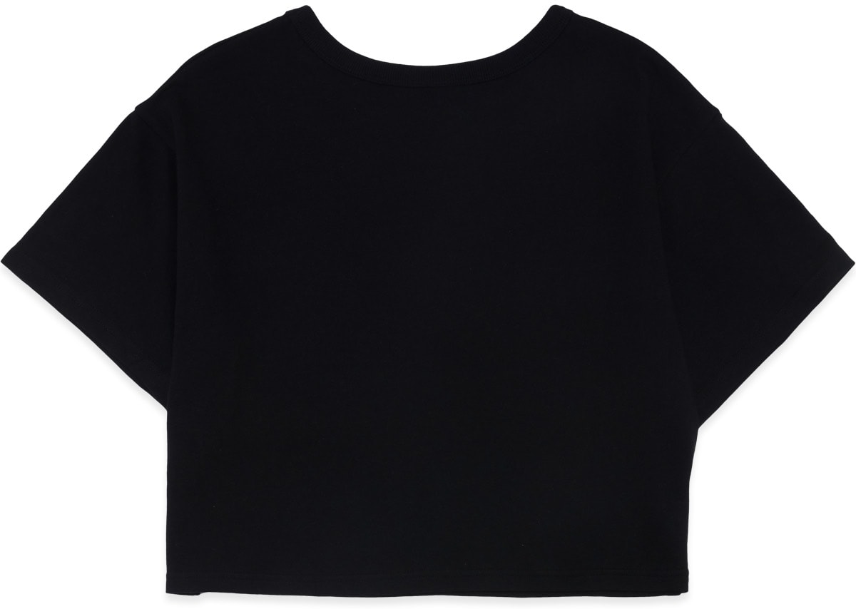 Champion: Black Heritage Rainbow Script Crop T-Shirt - 2