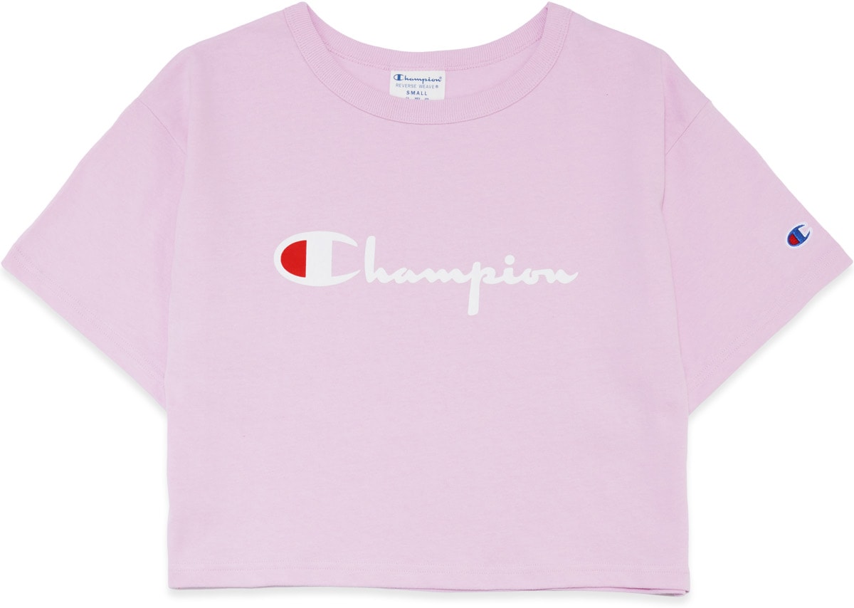 Champion: Rose T-Shirt Coupé à Logo Script Rose - 1