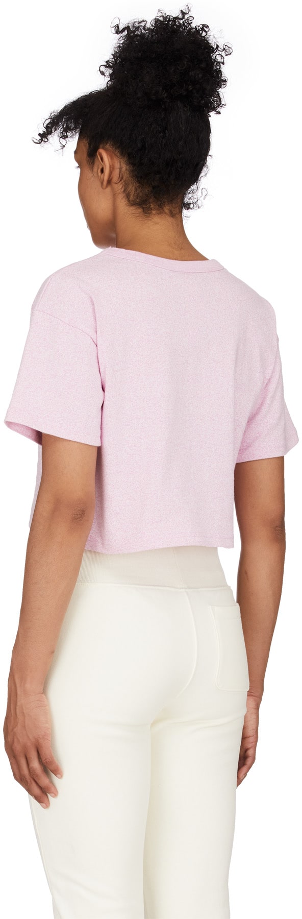 Champion: Pink Heritage Script Crop T-Shirt - 3