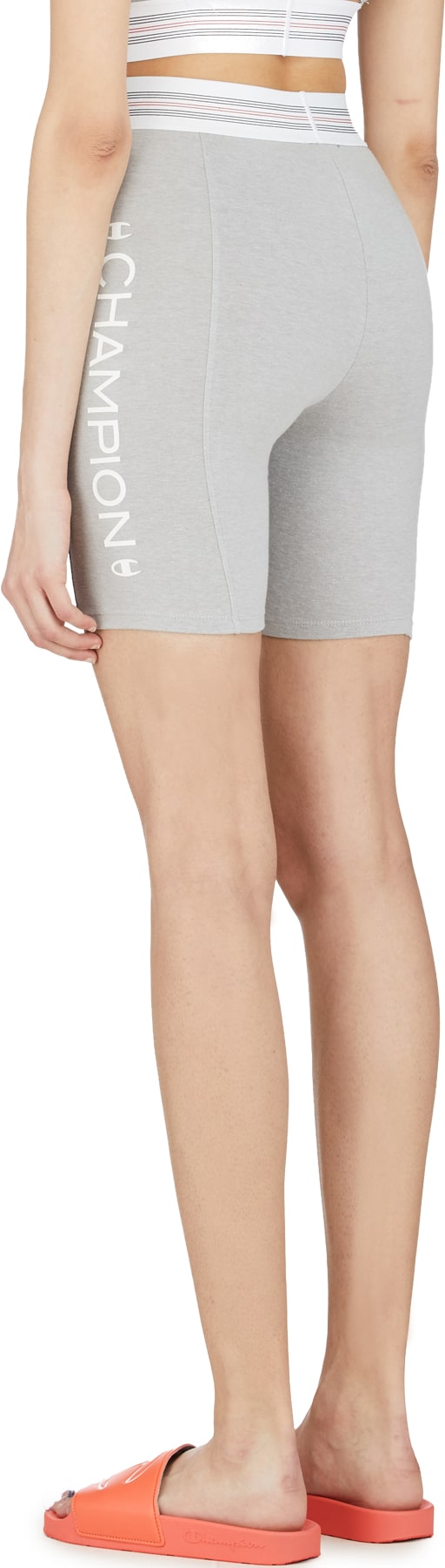 Champion: Grey High Waist Biker Shorts - 3