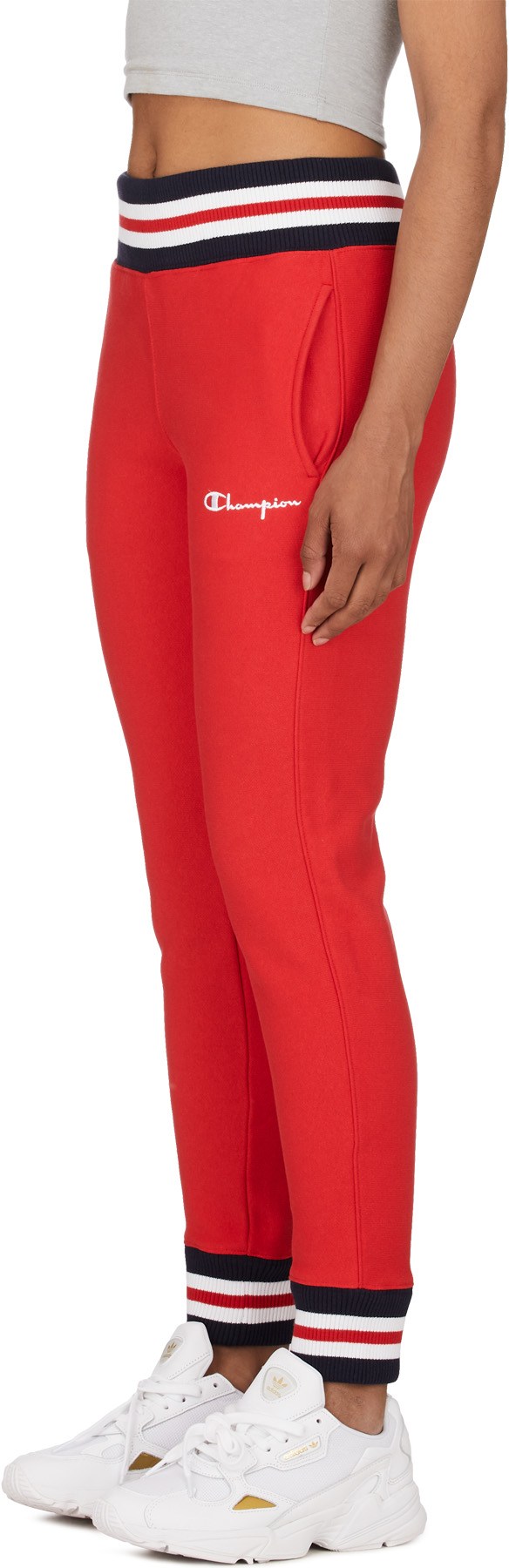 Champion: Red Reverse Weave Yarn Dye Jogger Pants - 2
