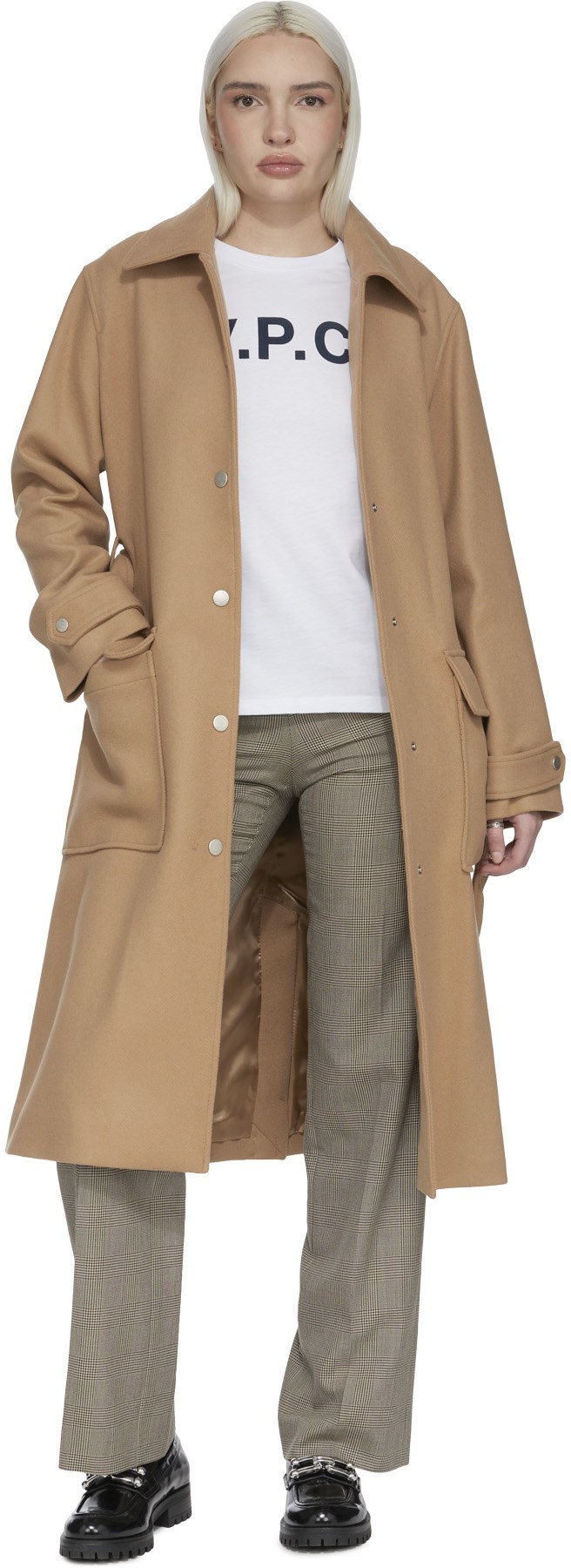 A.P.C.: Neutrals Angelita Long Coat - 4