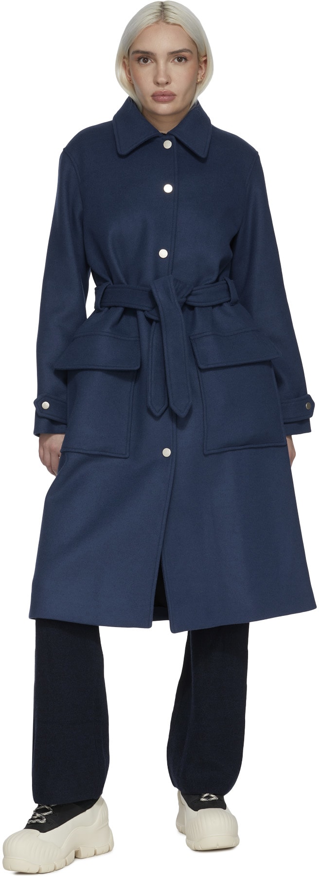 A.P.C.: Blue Angelita Long Coat - 4