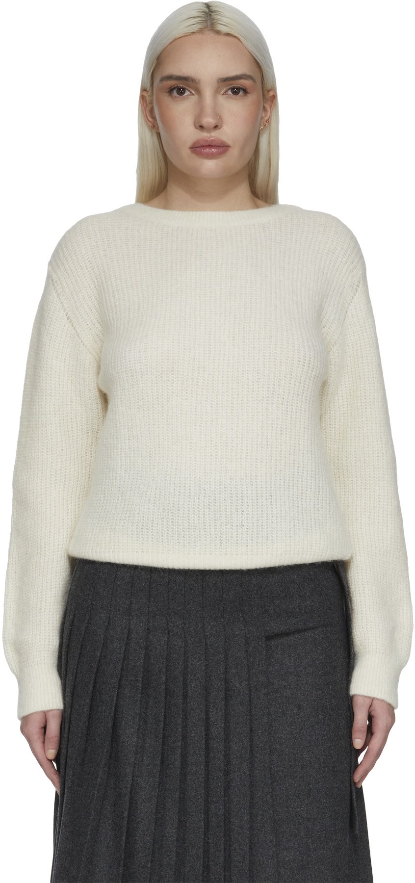 A.P.C.: White Christy Knit Bateau Sweater - 1