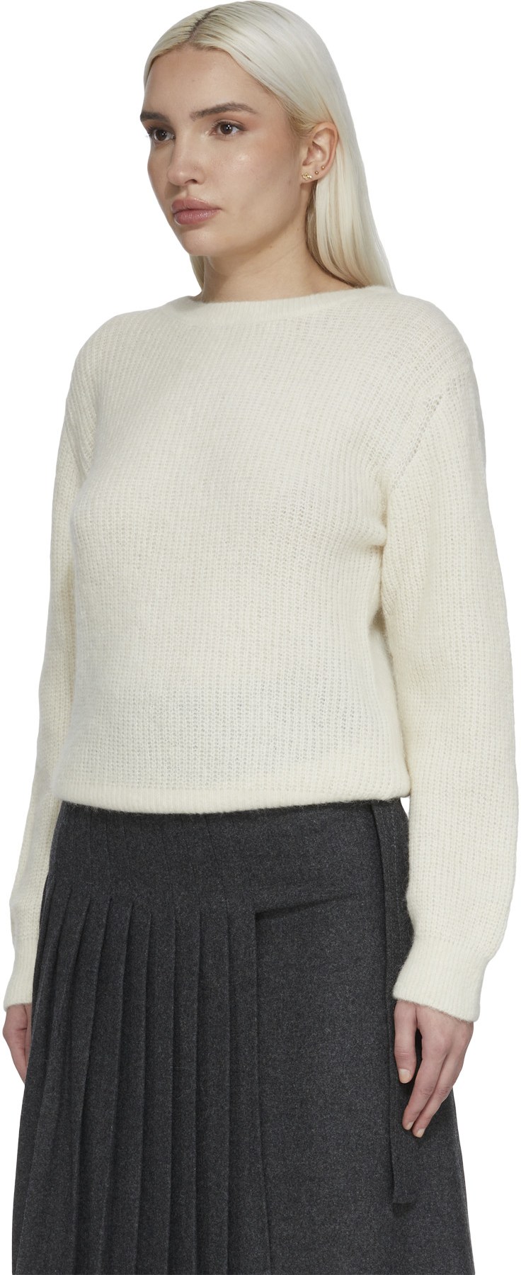 A.P.C.: White Christy Knit Bateau Sweater - 2