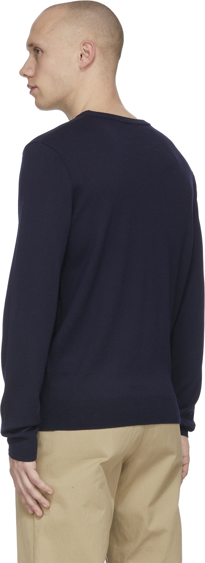 A.P.C.: Blue King Knit Crew Sweater - 3