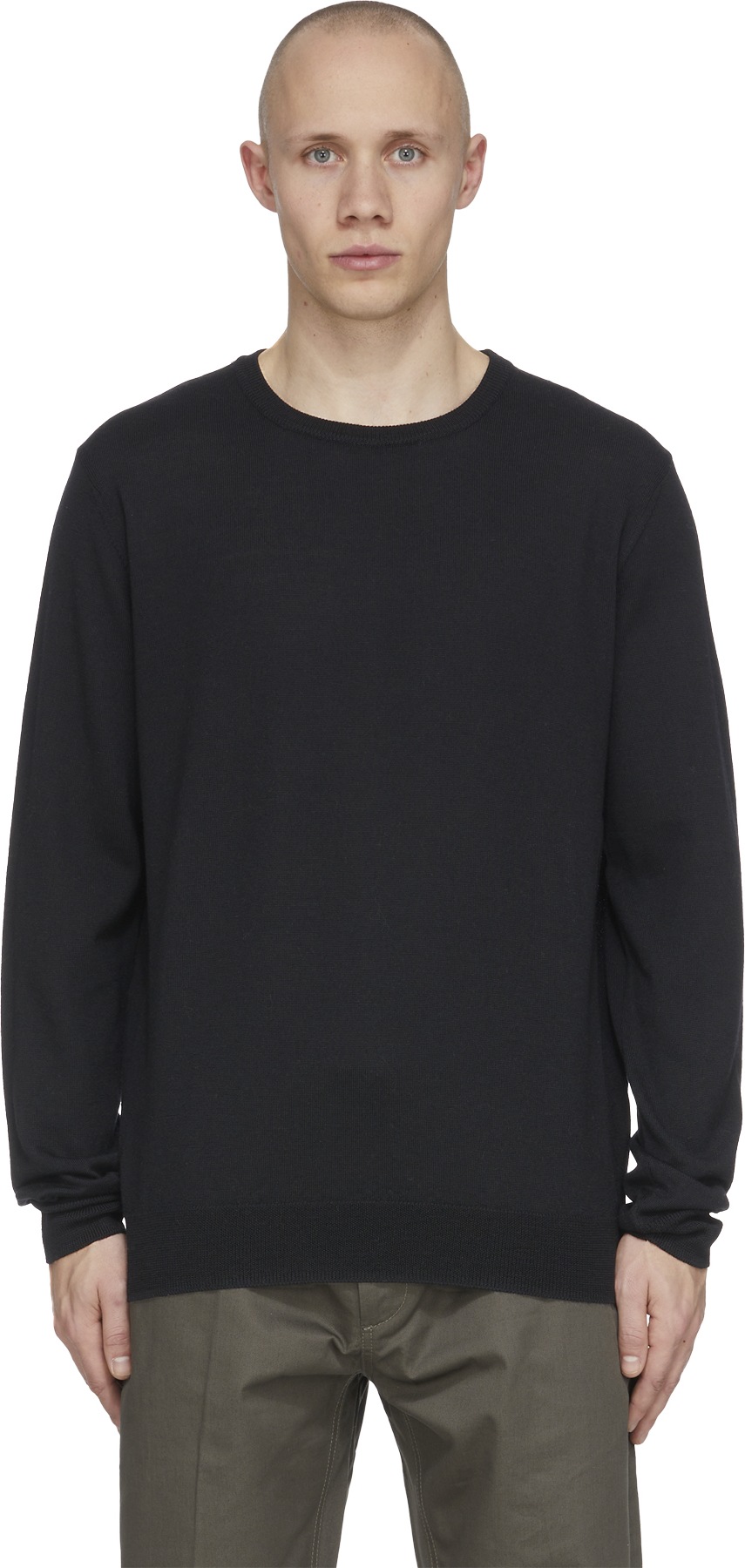 A.P.C.: Black King Knit Crew Sweater - 1