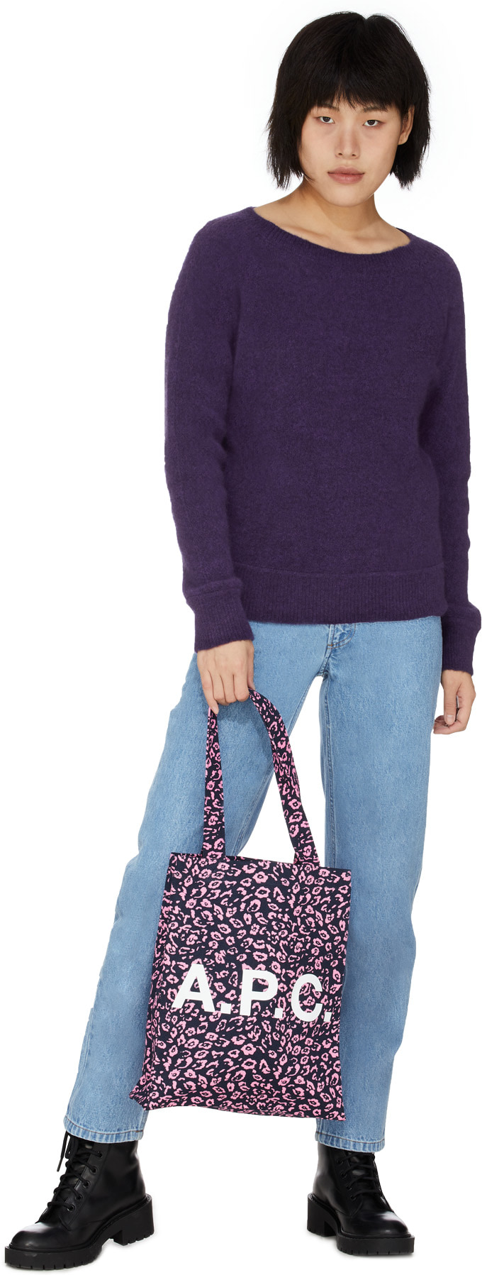 A.P.C.: Purple Laya Knit Pullover Sweater - 4