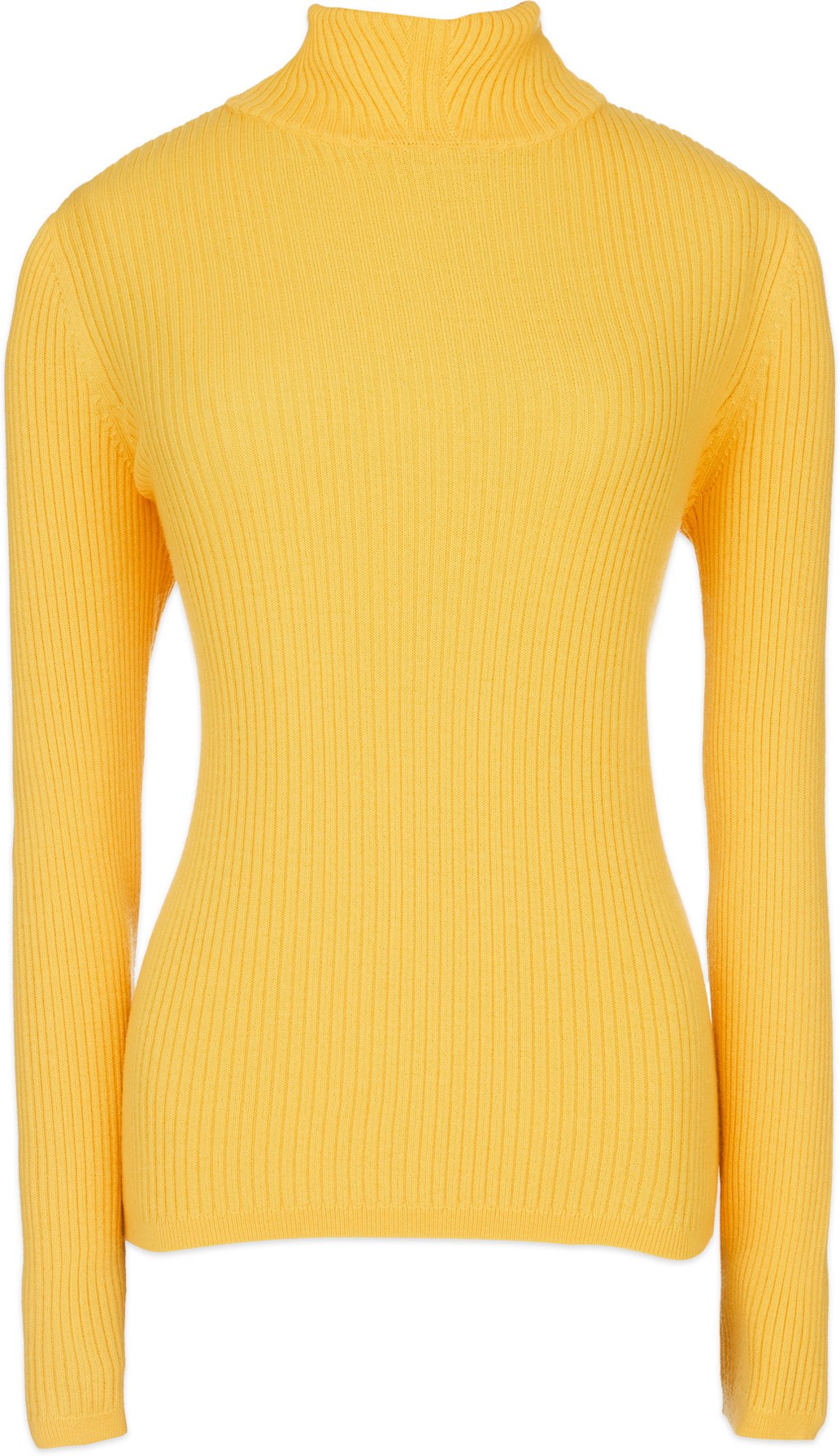 A.P.C.: Yellow Carmen Knit Mock Neck Sweater - 1