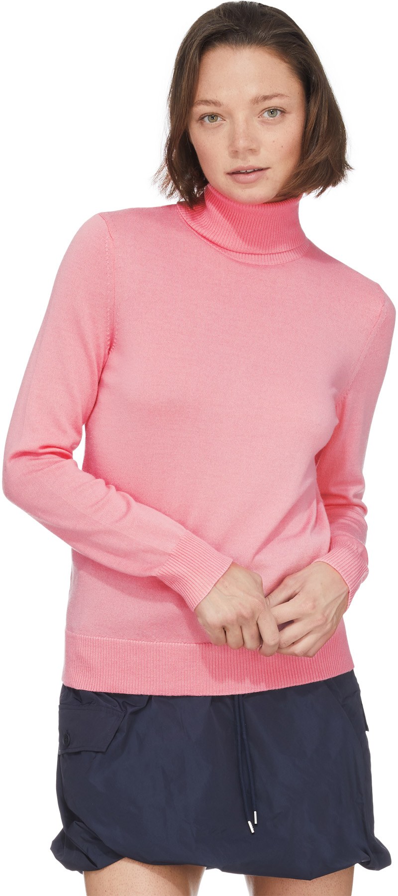 A.P.C.: Pink Sandra Knit Turtleneck Sweater - 3